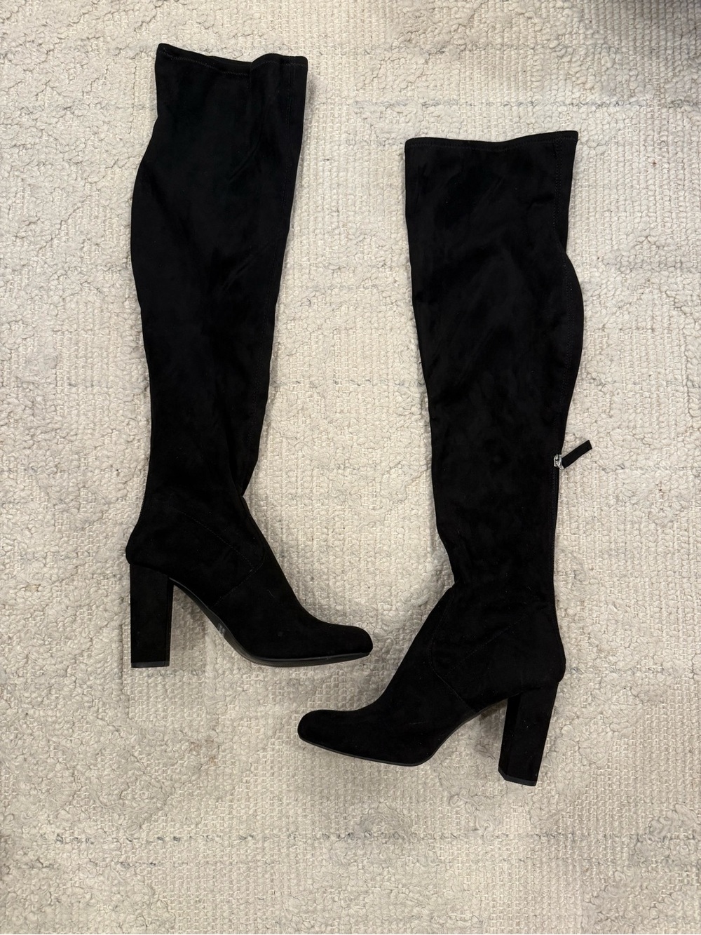 New York & Company Black Stretch Faux Suede Over the Knee Boots Size 9